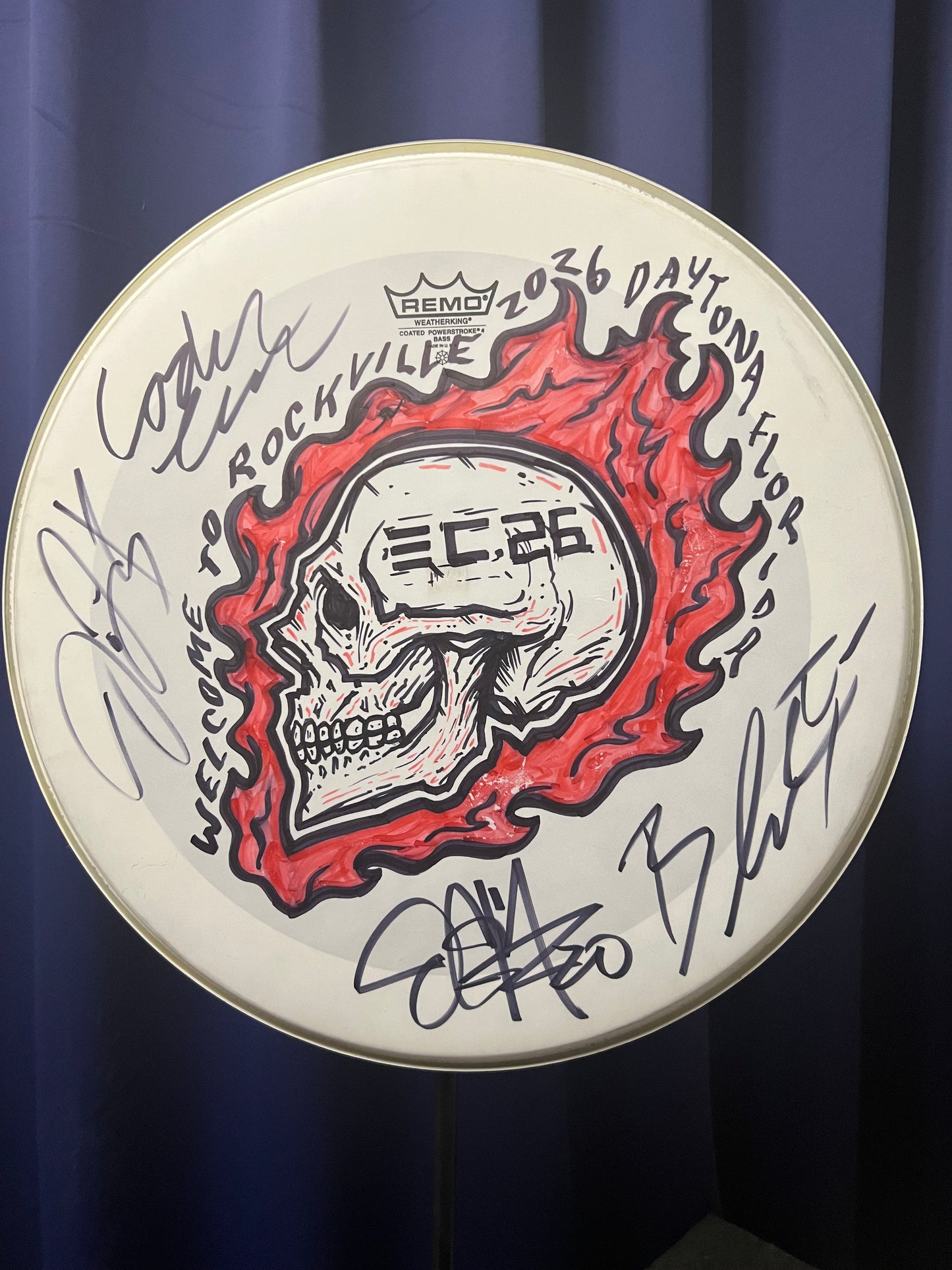 1-of-1 Welcome To Rockville 2026 22" Drumhead AUTOGRAPHED
